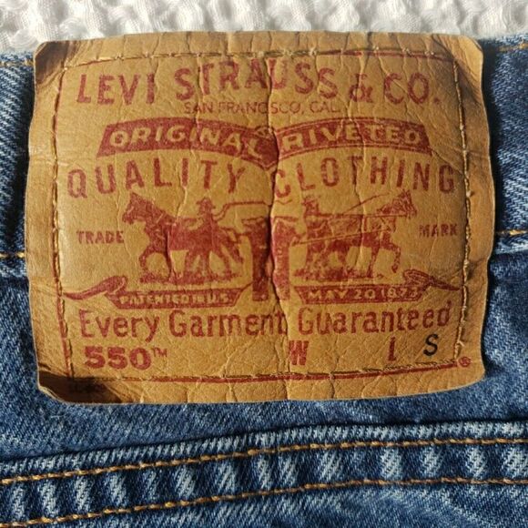 VTG Levi's 550 Jeans Relaxed Tapered 20 W S USA MADE High Rise 36 x 28 2000 Y2K - Picture 10 of 16